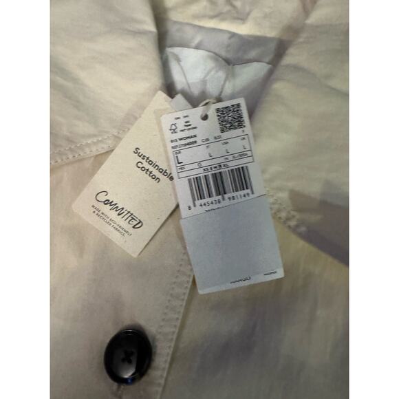 MNG Mango Trench Belted coat Womens Ivory Double Breasted Classic Sz:L - Picture 5 of 9